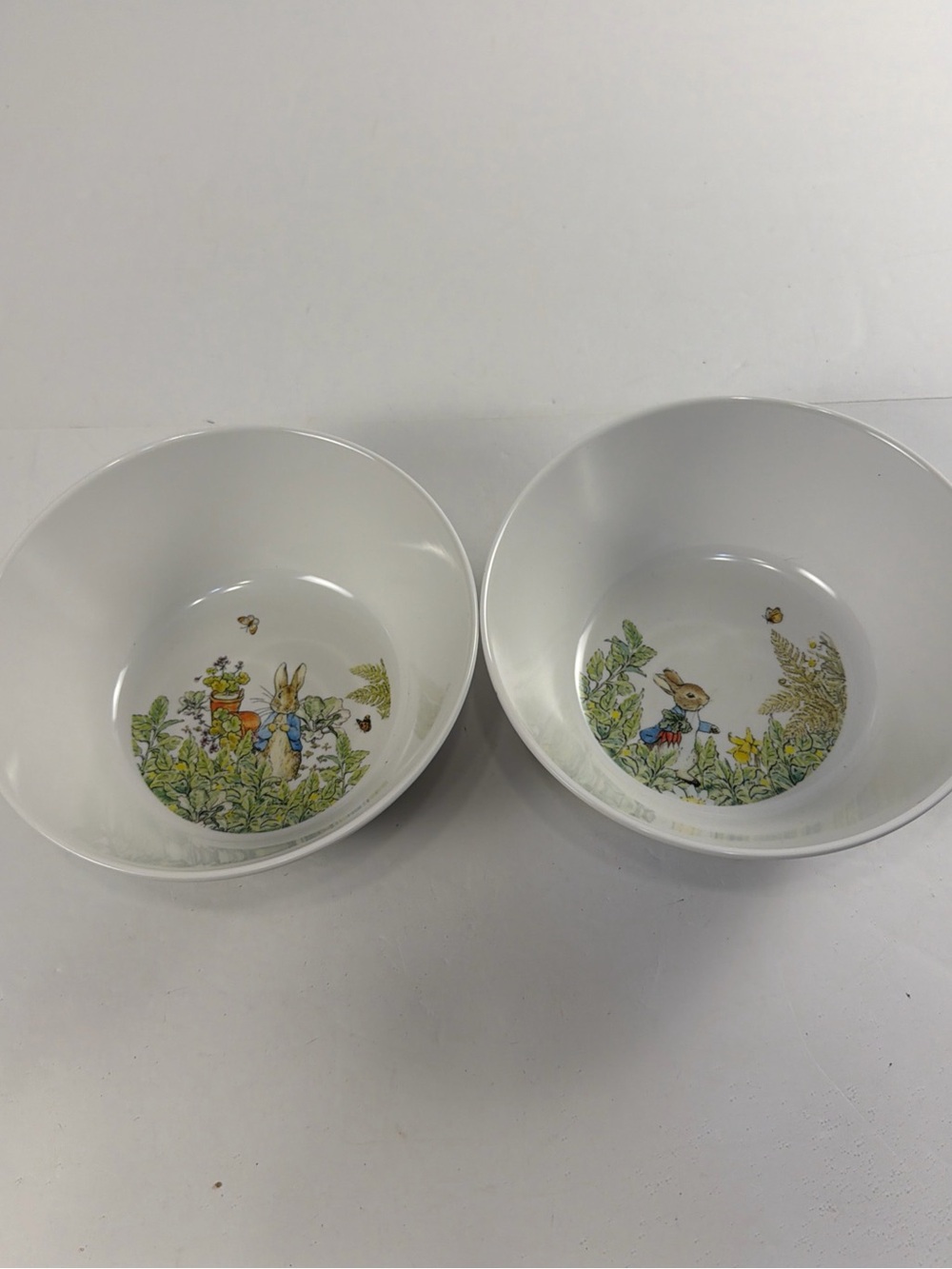 Pottery Barn Kids Beatrix Potter Peter Rabbit Melamine Bowls Set of 2